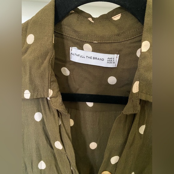 Faithful the Brand- Olive Polka Dot Button Down - Picture 5 of 8